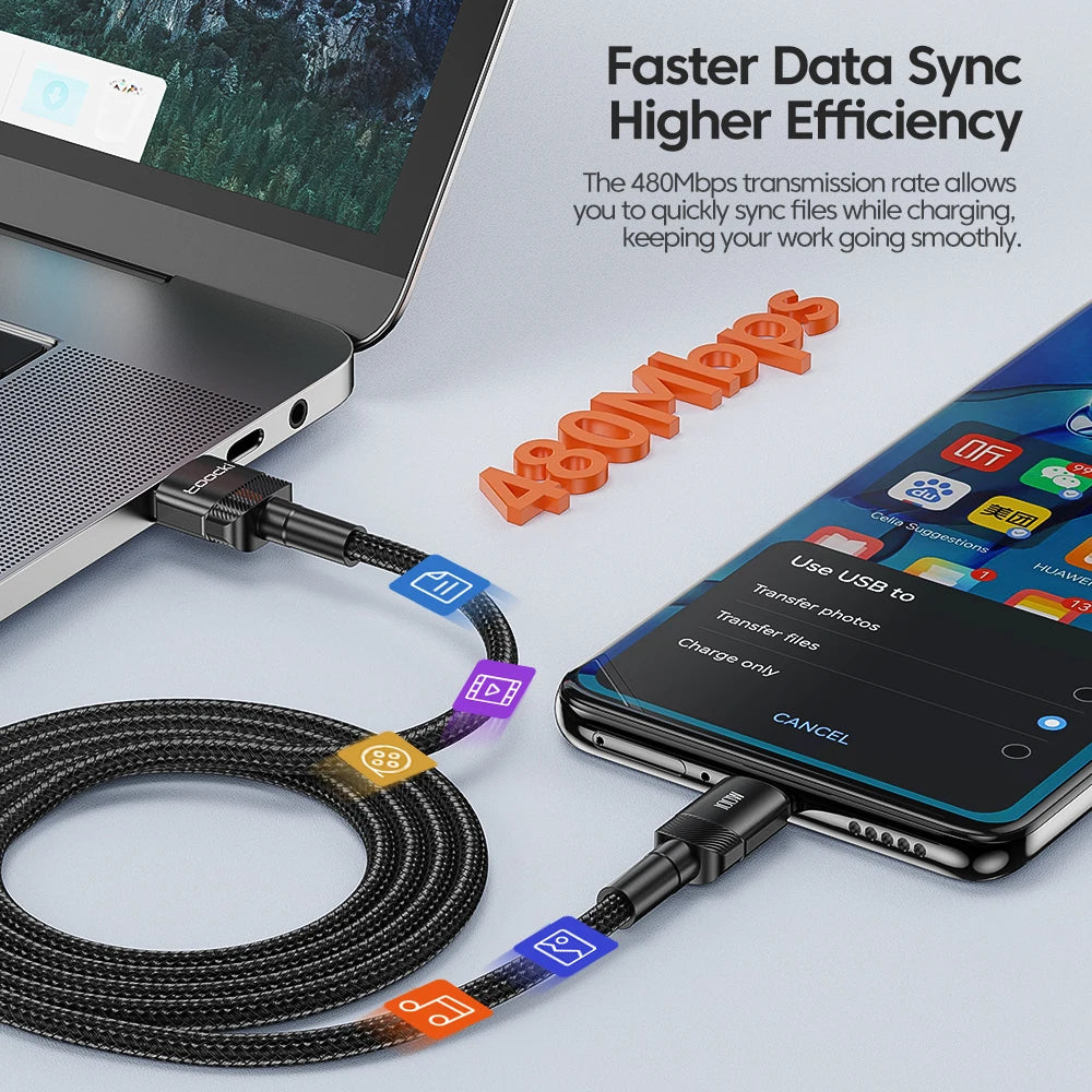 Toocki USB Type-C Cable 100W Fast Charging 6A