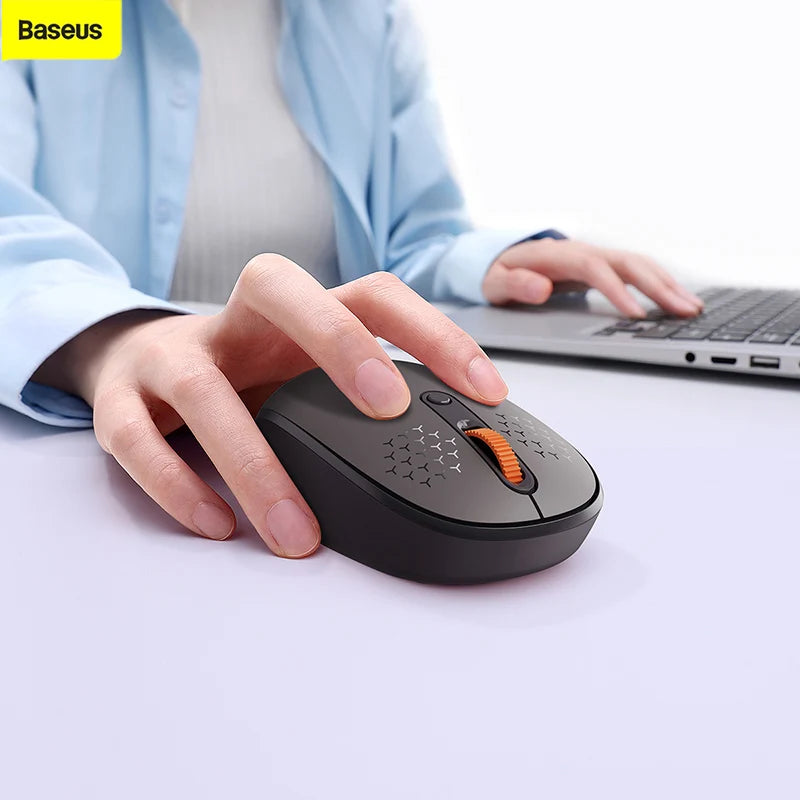 Baseus Bluetooth Wireless Mouse – Rechargeable Luminous 2.4G USB Wireless Mouse for Tablet & Computer, Portable Design