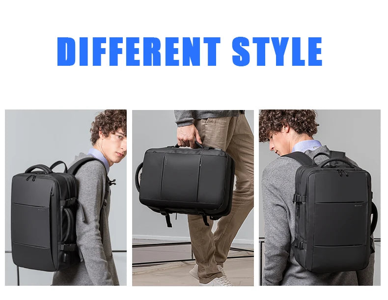 BANGE Travel Backpack Men Business Backpack School Expandable USB Bag Large Capacity 17.3 Laptop Waterproof