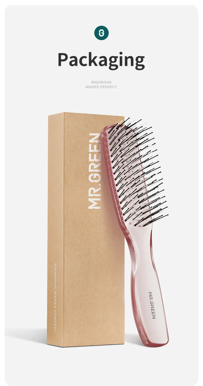 MR.GREEN Hair Brush, Massage and Volumizing Hair Styling Fine Tooth Detangling Brush