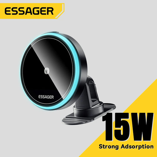 Essager 15W Magnetic Wireless Car Phone Holder – 360° Adjustable Mount with Fast Charging