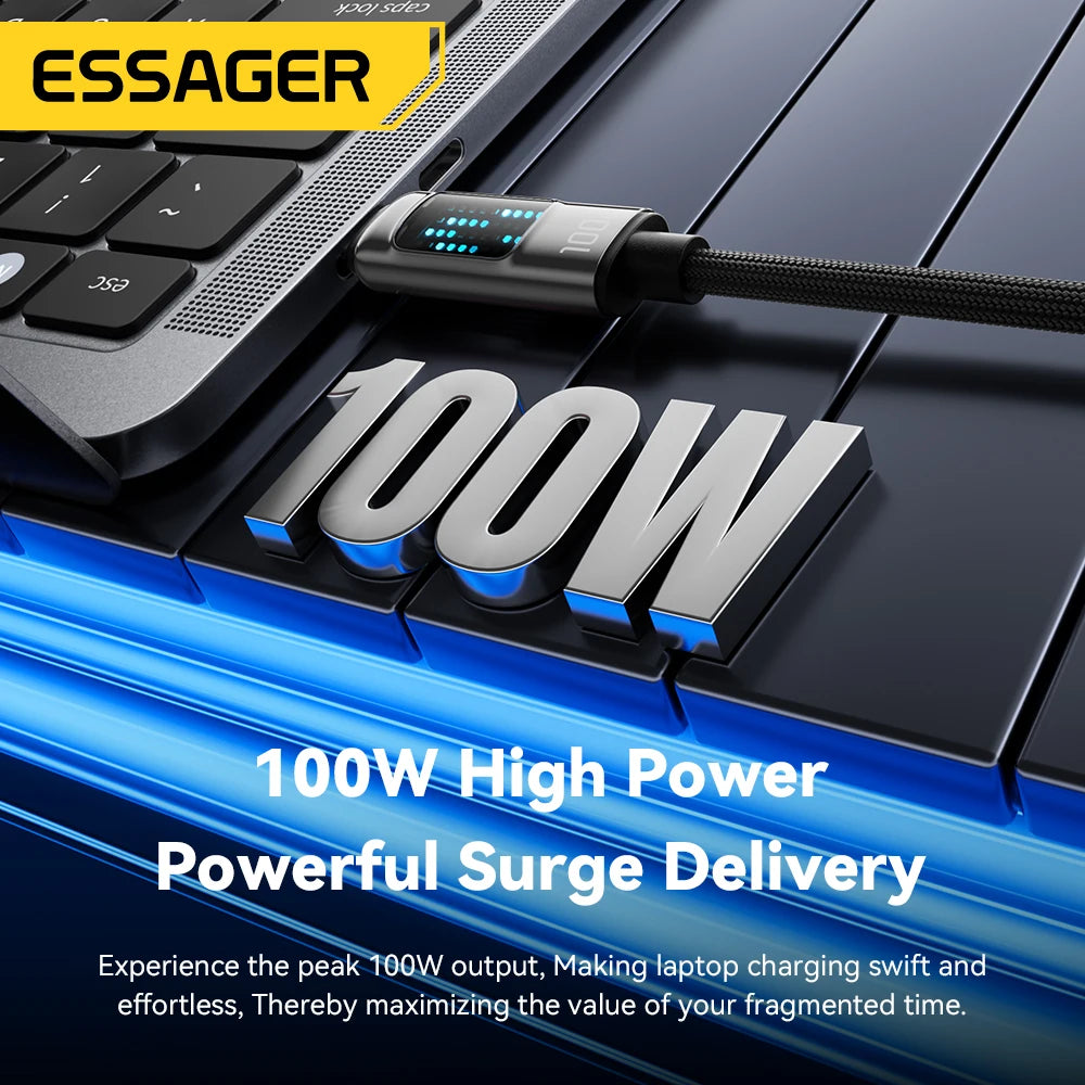 Essager 100W USB Type C to USB C Cable PD Fast Charging Cable