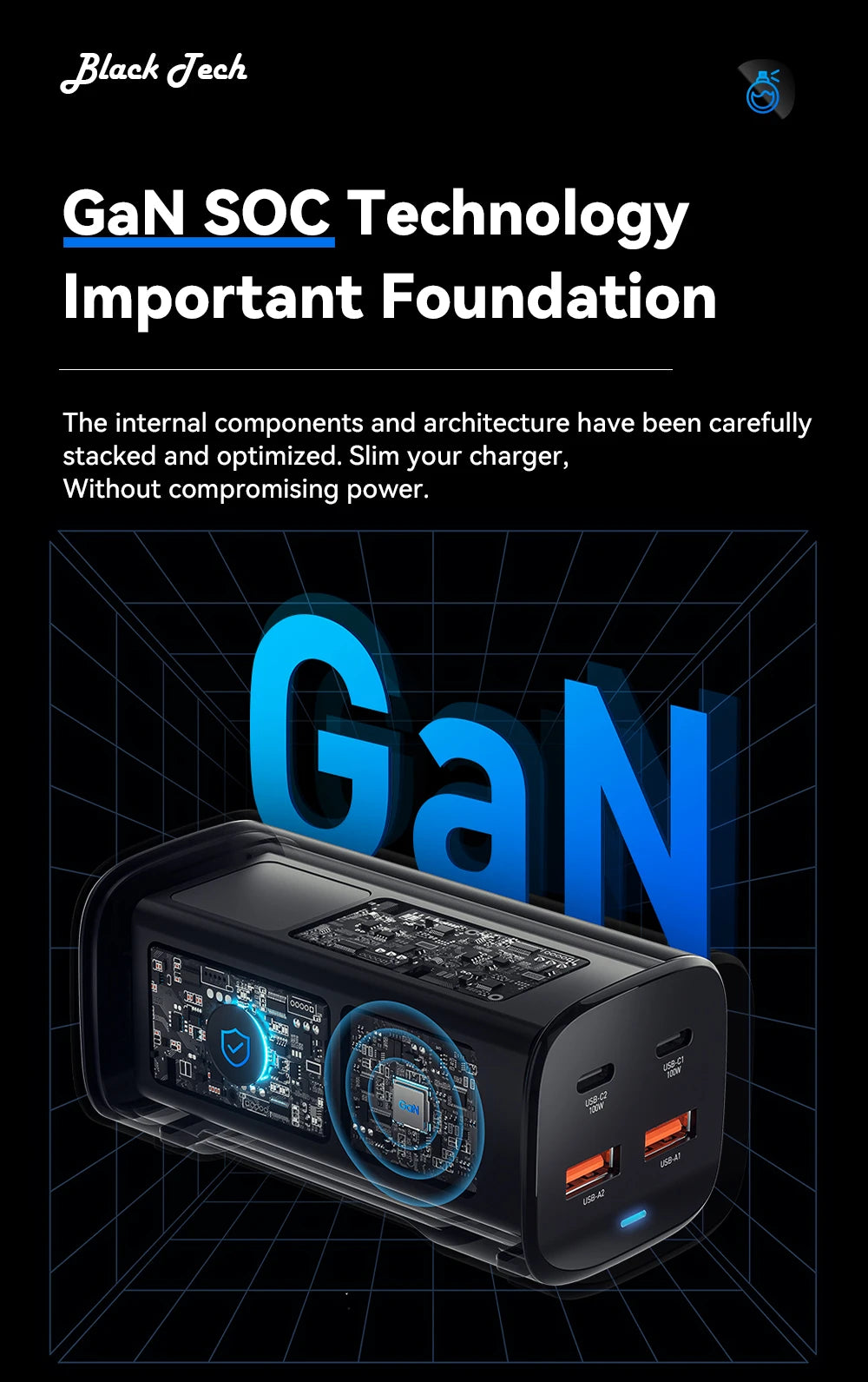 Essager 100W USB-C GaN Charger: Rapid Desktop Fast Charging with QC 4.0 & 3.0