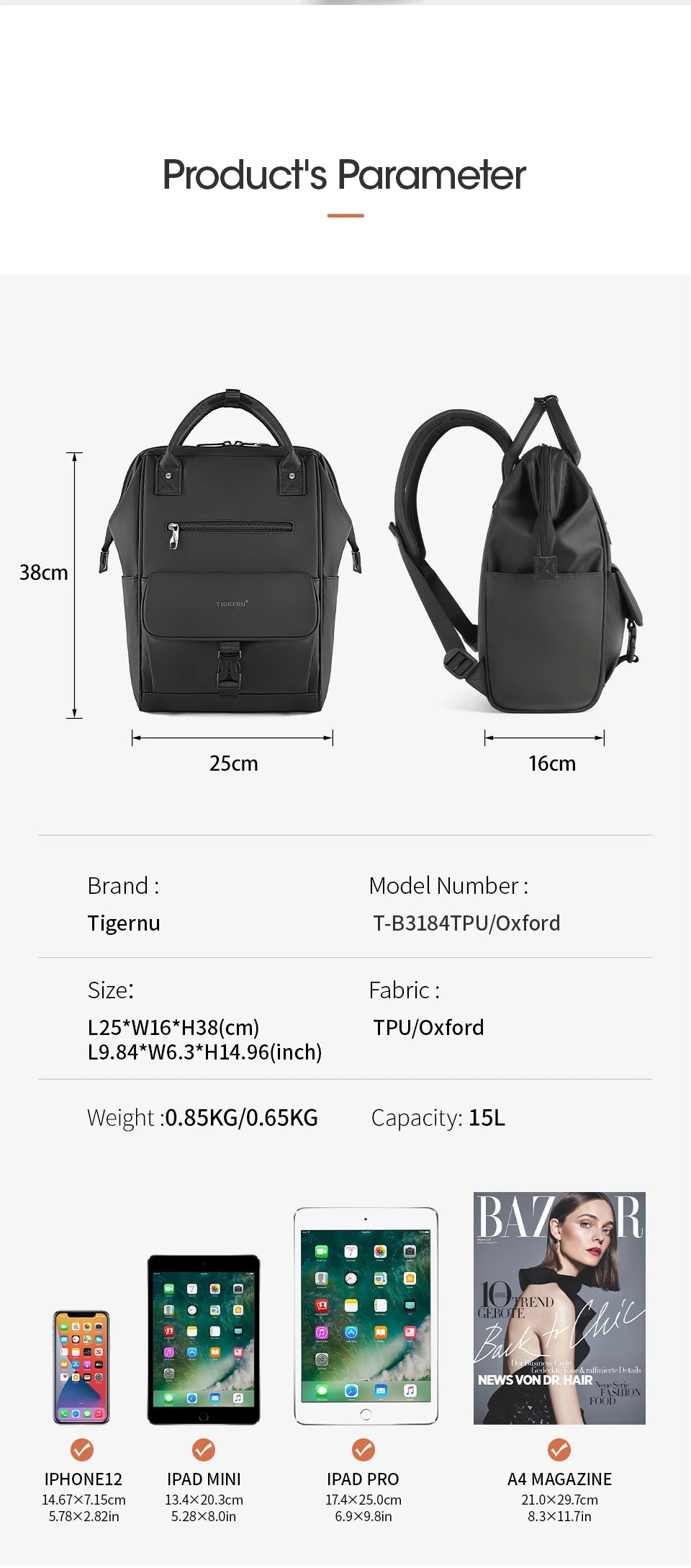 TIGERNU Lifetime Warranty Laptop Backpack