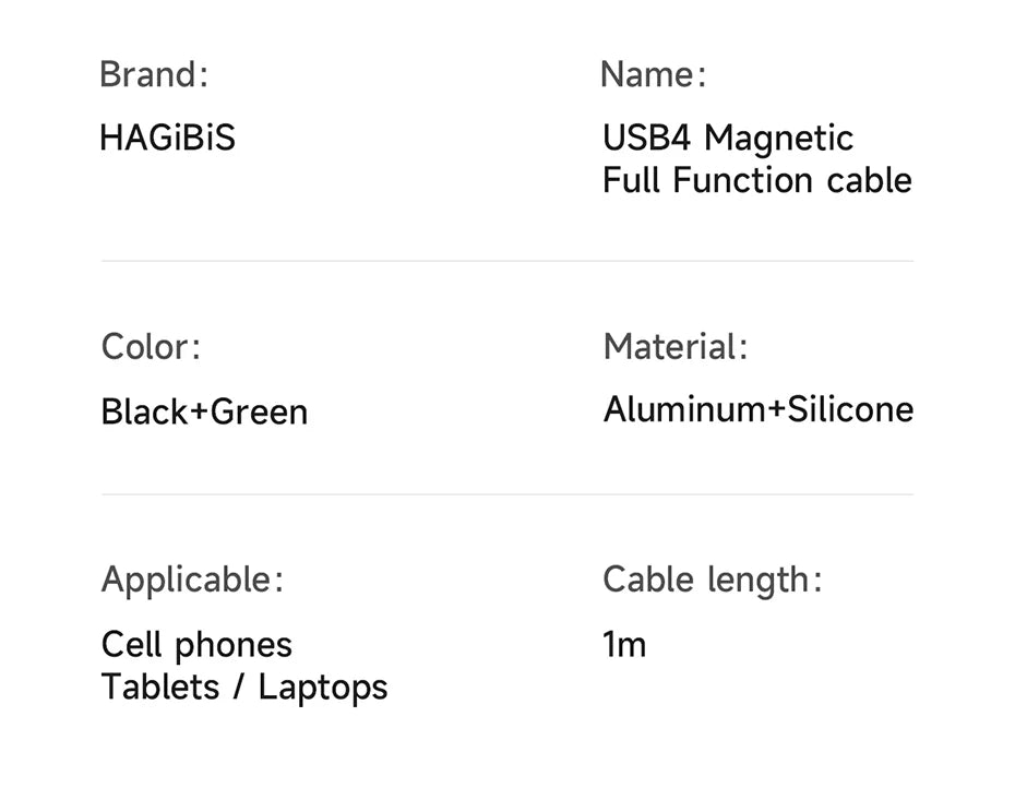 Hagibis USB C Magnetic Fast Charging Cable PD 240W 40Gbps Compatible with Thunderbolt 4/3 Video Cord for Laptops, Smartphones, Tablets