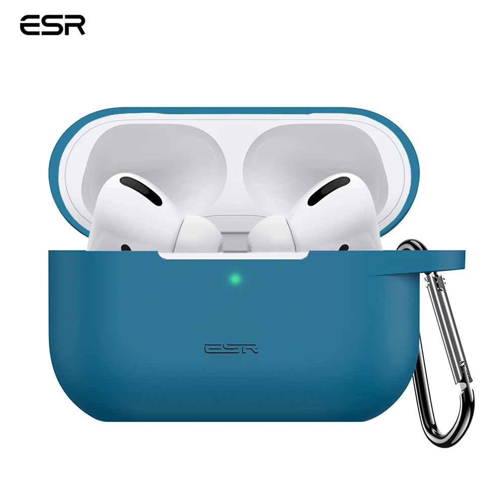 ESR Silicone Protective Case with Keychain for AirPods Pro 2 – Cover for 2019/2022/2023 Models, Earphone Accessories