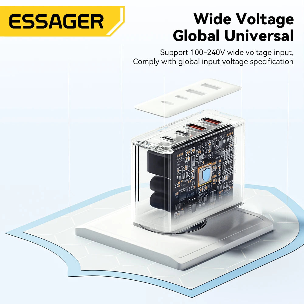 Essager 100W USB-C Charger: PD QC 4.0 & 3.0 Fast Charging for Laptops, Smartphones, Tablets