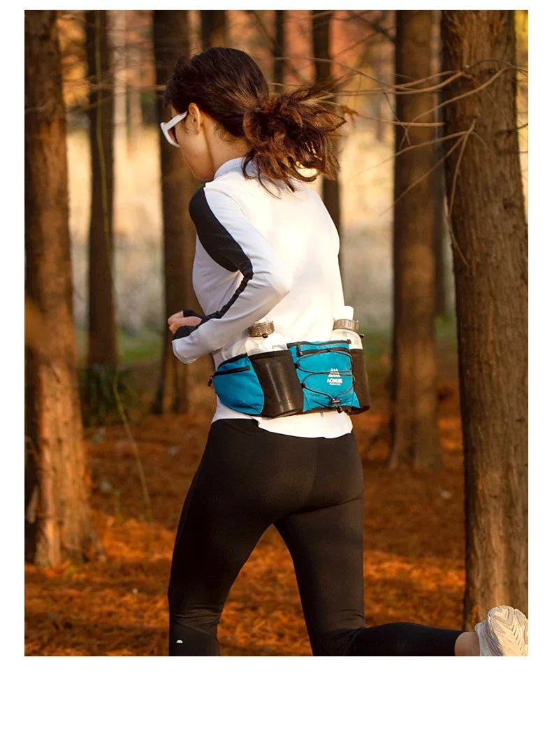 AONIJIE W8120 Unisex Marathon Jogging Cycling Running Hydration Belt Waist Bag Pouch Fanny Pack with 450ml Water Bottle Holder