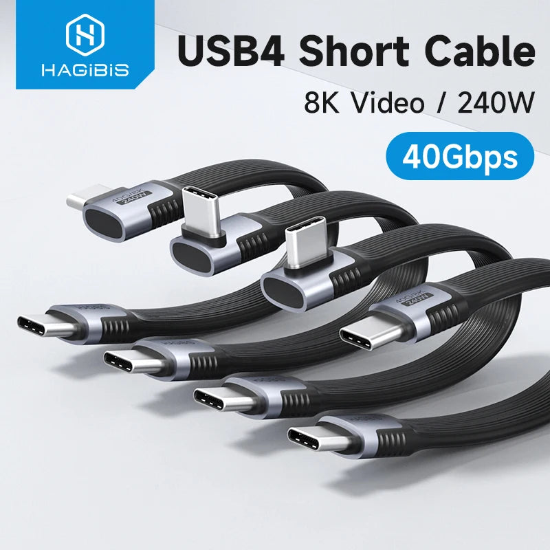 Hagibis USB4 Data Cable 40Gbps USB-C to Type-C, 240W PD Fast Charging, 8K 60Hz Video for Thunderbolt 3/4