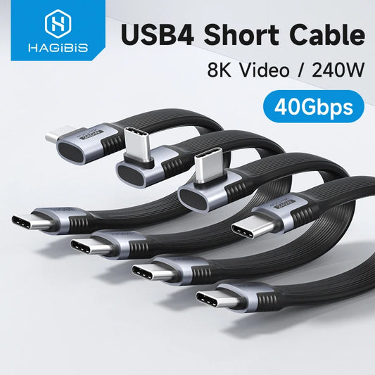 Hagibis USB4 Data Cable 40Gbps USB-C to Type-C, 240W PD Fast Charging, 8K 60Hz Video for Thunderbolt 3/4