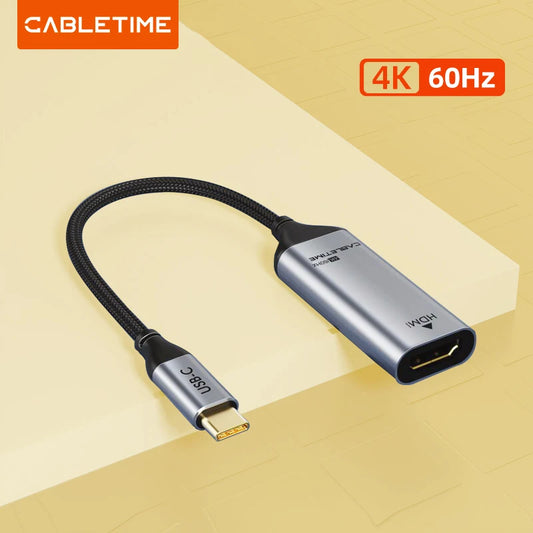 CABLETIME USB-C to HDMI Adapter Cable 4K 60Hz Thunderbolt 3 Adapter Type-C to HDMI