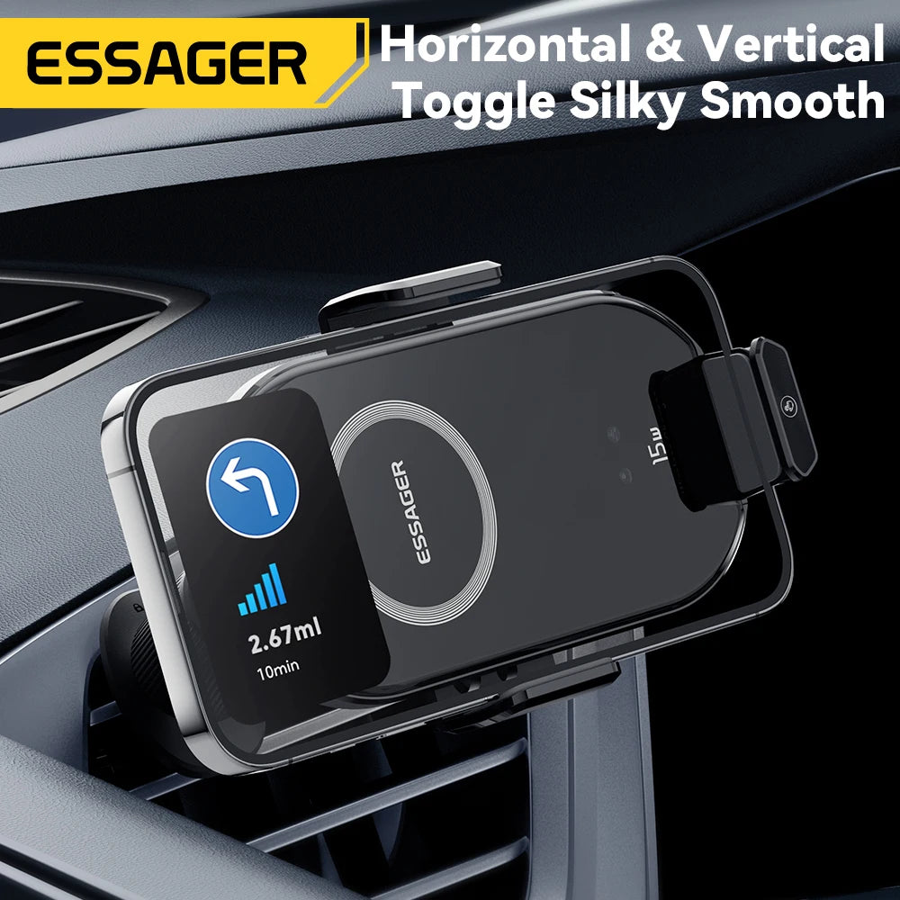 Essager 15W Qi Wireless Charger Car Phone Holder for Air Vent Mount Fast Charging for Smartphones