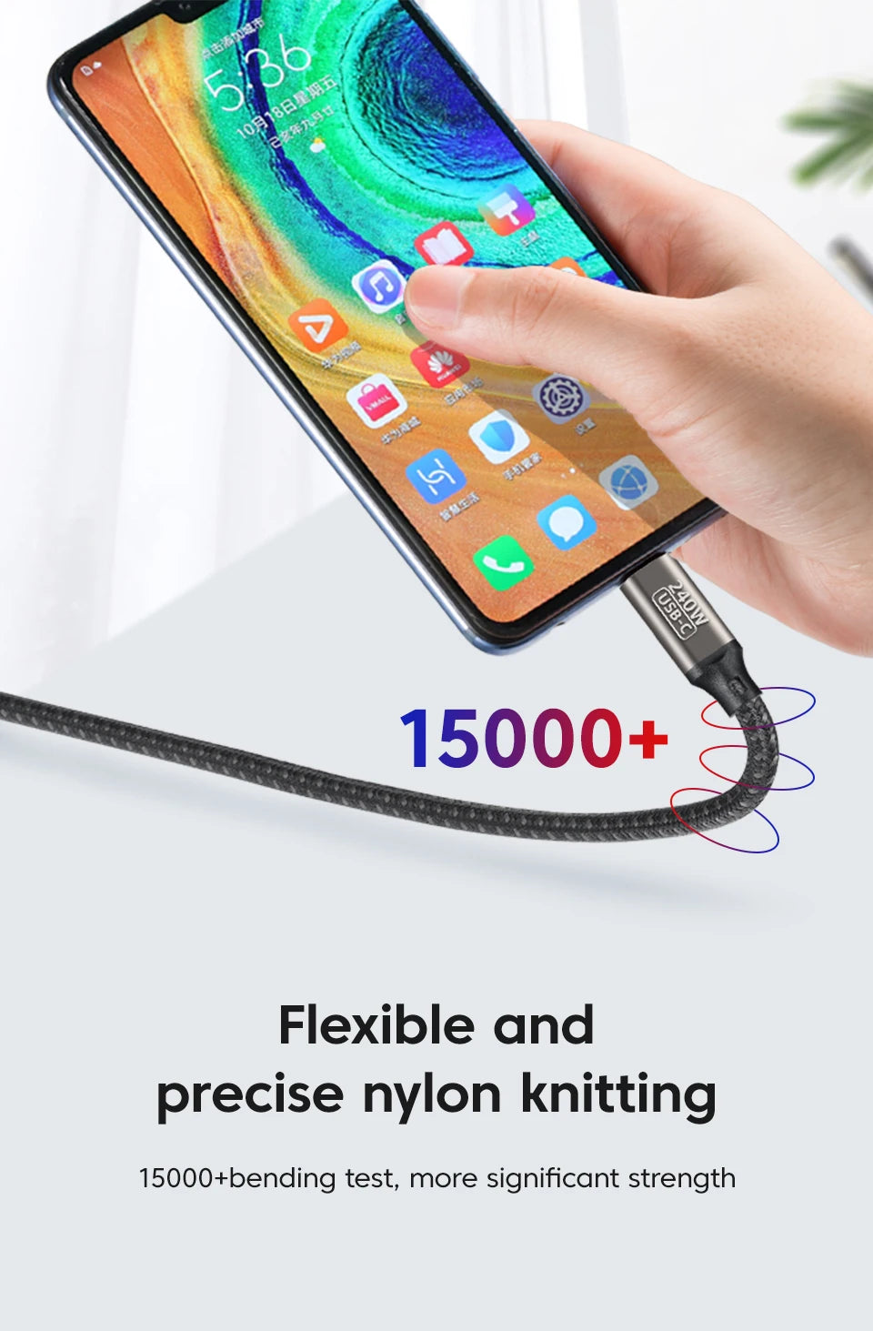 KUULAA 240W USB Type-C Cable