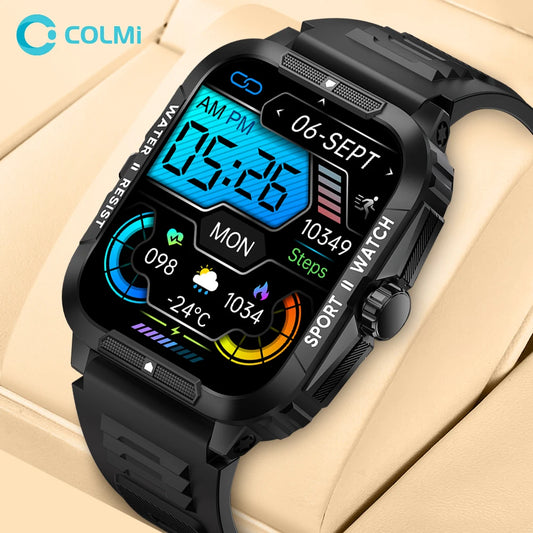 COLMI P76 Military Smartwatch - 1.96" Display, Bluetooth Call, 3ATM IP68 Waterproof, Outdoor & Sports Fitness Watch