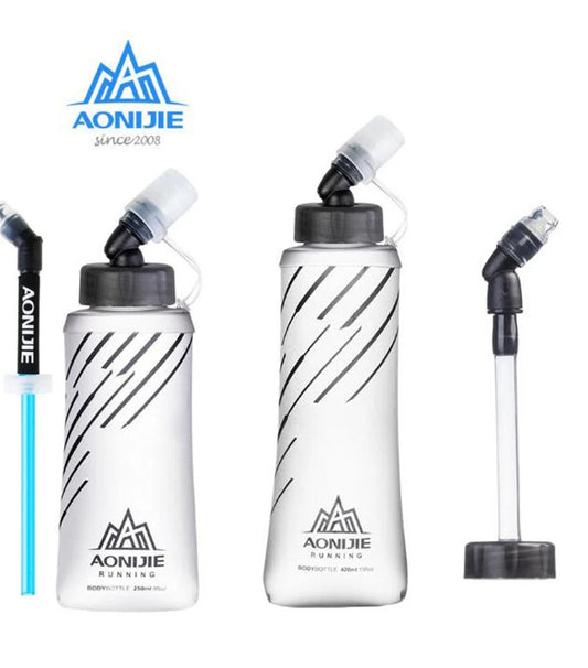 AONIJIE Foldable Soft Flask Hydration 250ml 420ml Water Bladder BPA Free Water Bottle for Running Outdoor Marathon Cycling Trail