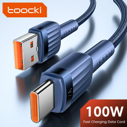 Toocki 100W 7A USB C Cable Fast Charging Type C Charger for Smartphones, Laptops and tablets.