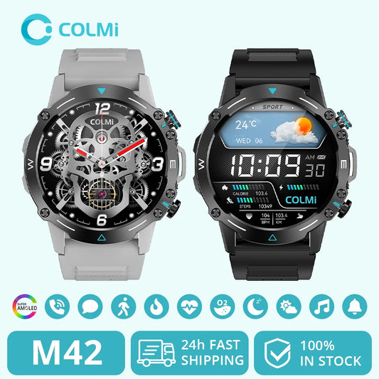 COLMI M42 Smartwatch – 1.43'' AMOLED Display, 100 Sports Modes, Voice Calling, Military-Grade Toughness - Unisex