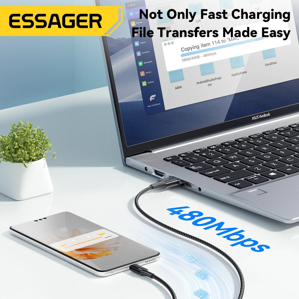 Essager 100W 7A Fast Charger Cable 3-in-1