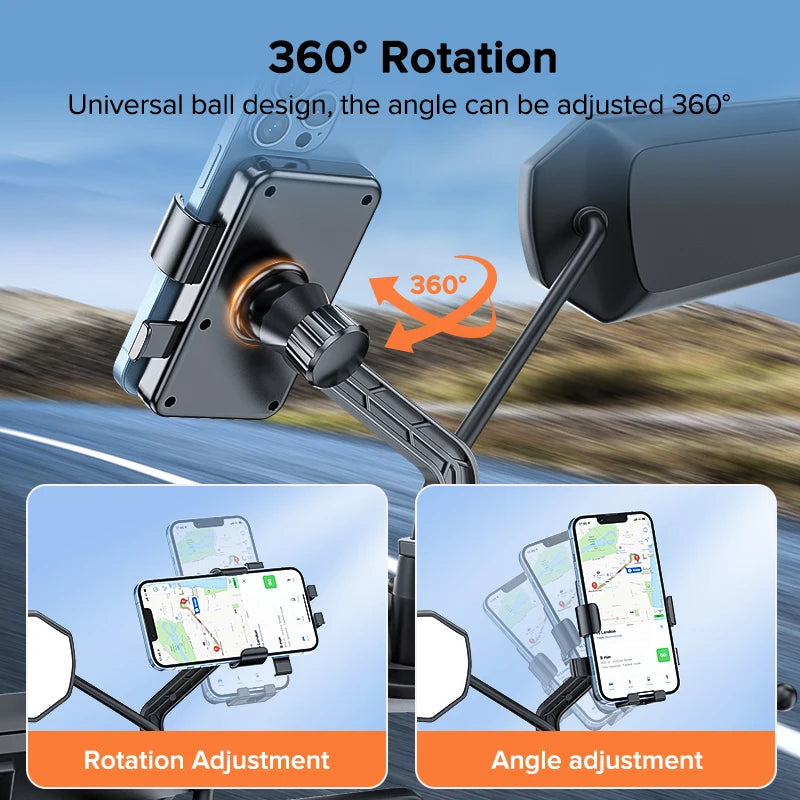 QOOVI Motorcycle/Bike Phone Holder - Universal Mobile Mount for Smartphones