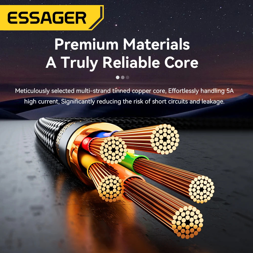 Essager 100W USB Type C to USB C Cable PD Fast Charging Cable