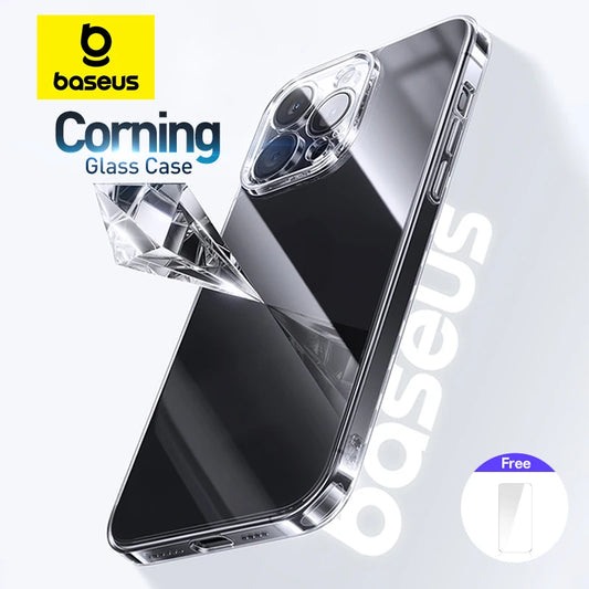 Baseus Tempered Glass Case for iPhone 16 15 Pro Max Clear Hard Corning Gorilla Glass Case