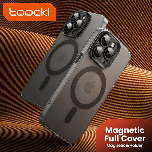 Toocki Matte Magnetic Magsafe Wireless Charging Case for iPhone 15/14/13/12 Plus/Pro/Max - Shockproof with Lens Protector