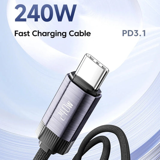 Toocki 240W USB C to USB C Cable PD3.1 Fast Charge 100W 5A Type C Charger Cord for Laptops, Tablets, and Smartphones