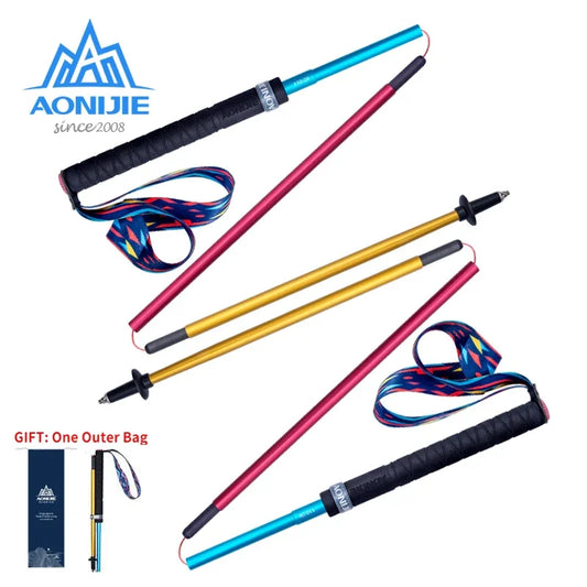 AONIJIE E4201 Lightweight Folding Collapsible Quick Lock Trekking Pole Hiking Pole Trail Running Walking Stick Carbon Fiber