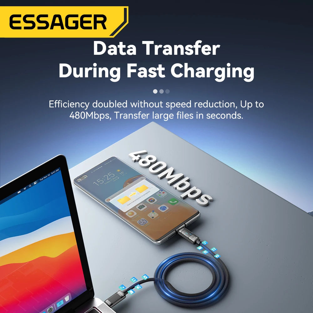 Essager 100W USB Type C to USB C Cable PD Fast Charging Cable