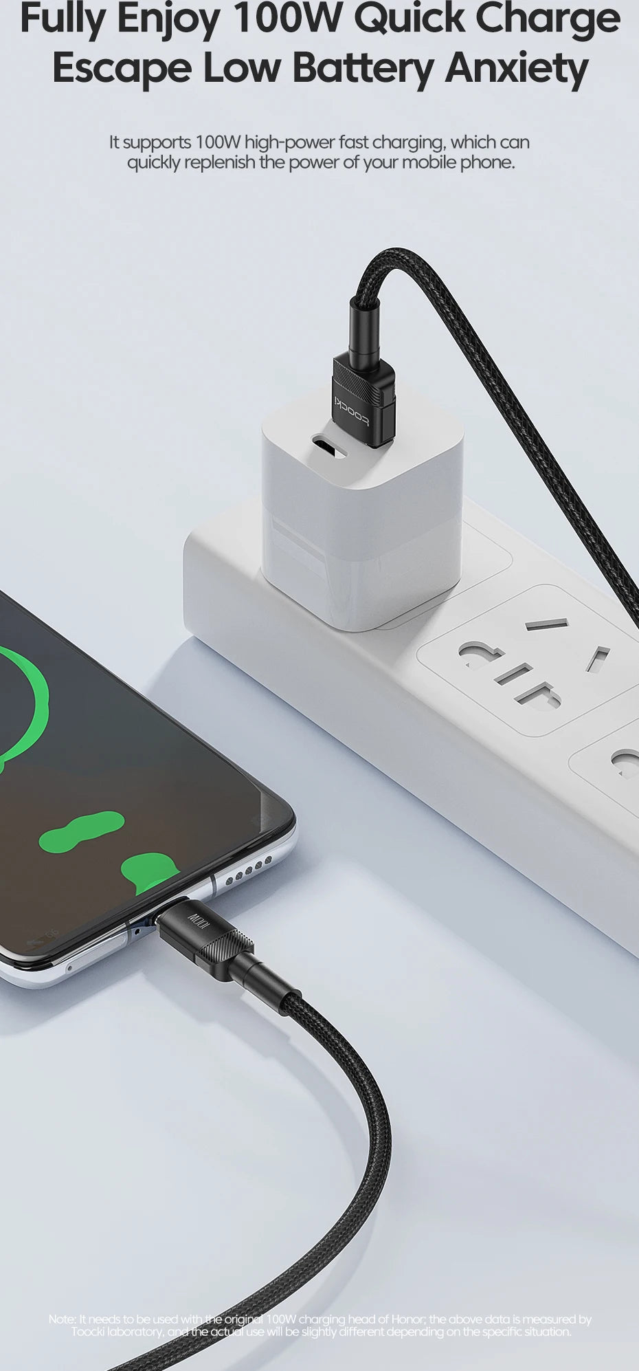 Toocki USB Type-C Cable 100W Fast Charging 6A