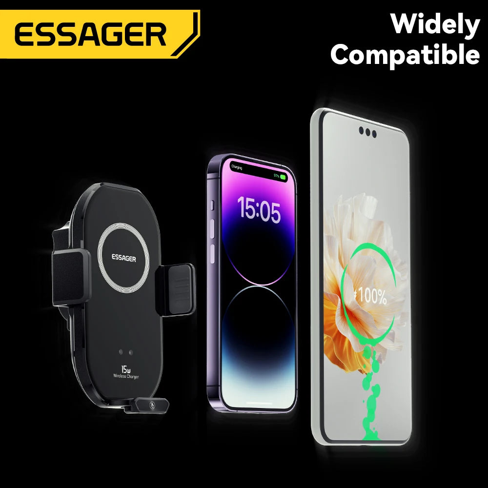 Essager 15W Qi Wireless Charger Car Phone Holder for Air Vent Mount Fast Charging for Smartphones