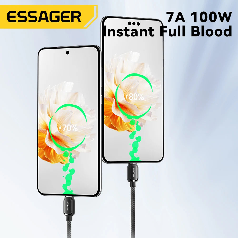 Essager 7A 100W USB Type-C Magnetic Fast Charging Data Cable