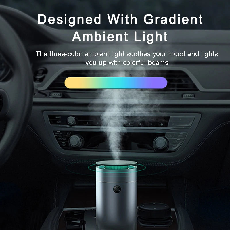 Baseus Car Air Humidifier & Purifier: Aroma Essential Oil Diffuser with Nano Disinfectant for Auto, Home, and Office