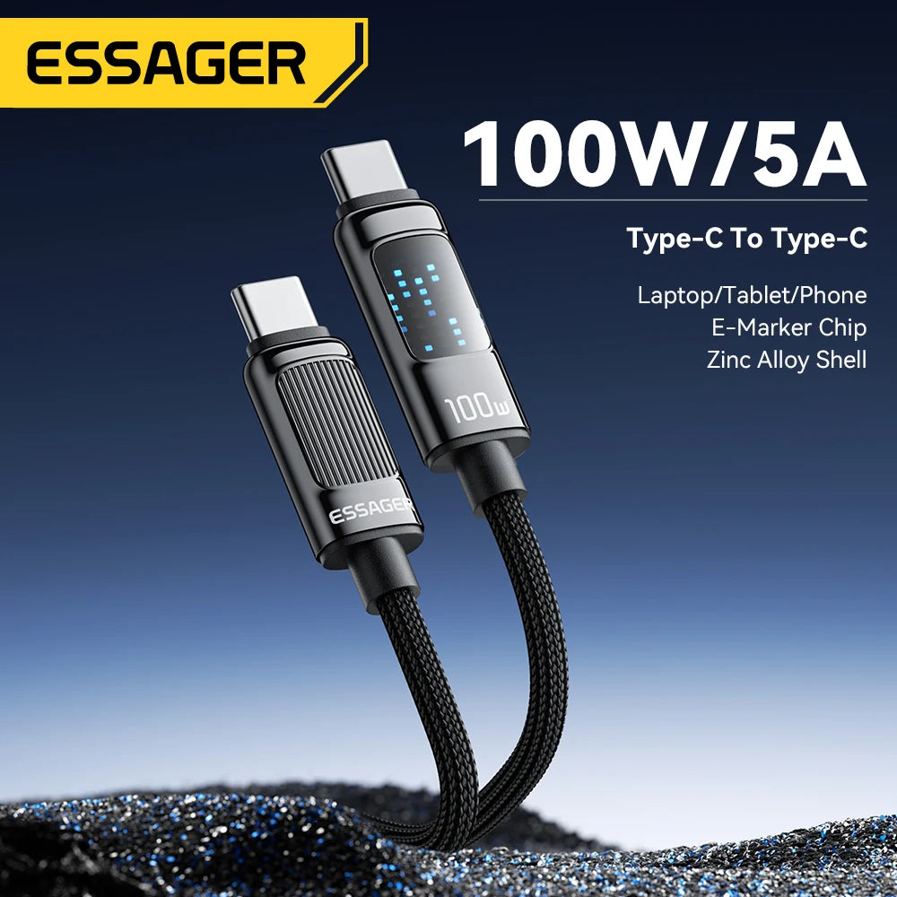 Essager 100W USB Type C to USB C Cable PD Fast Charging Cable