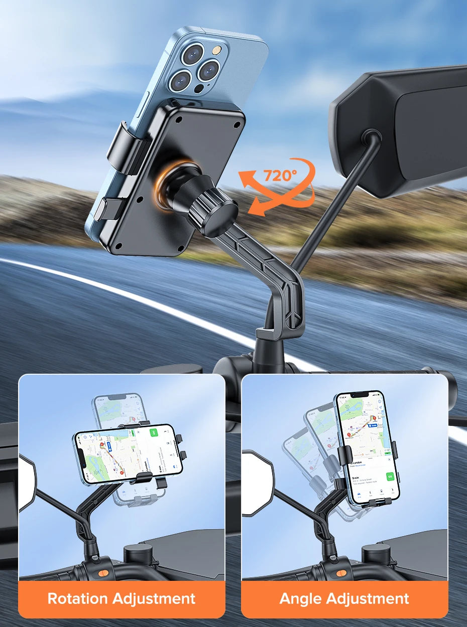 QOOVI Motorcycle/Bike Phone Holder - Universal Mobile Mount for Smartphones