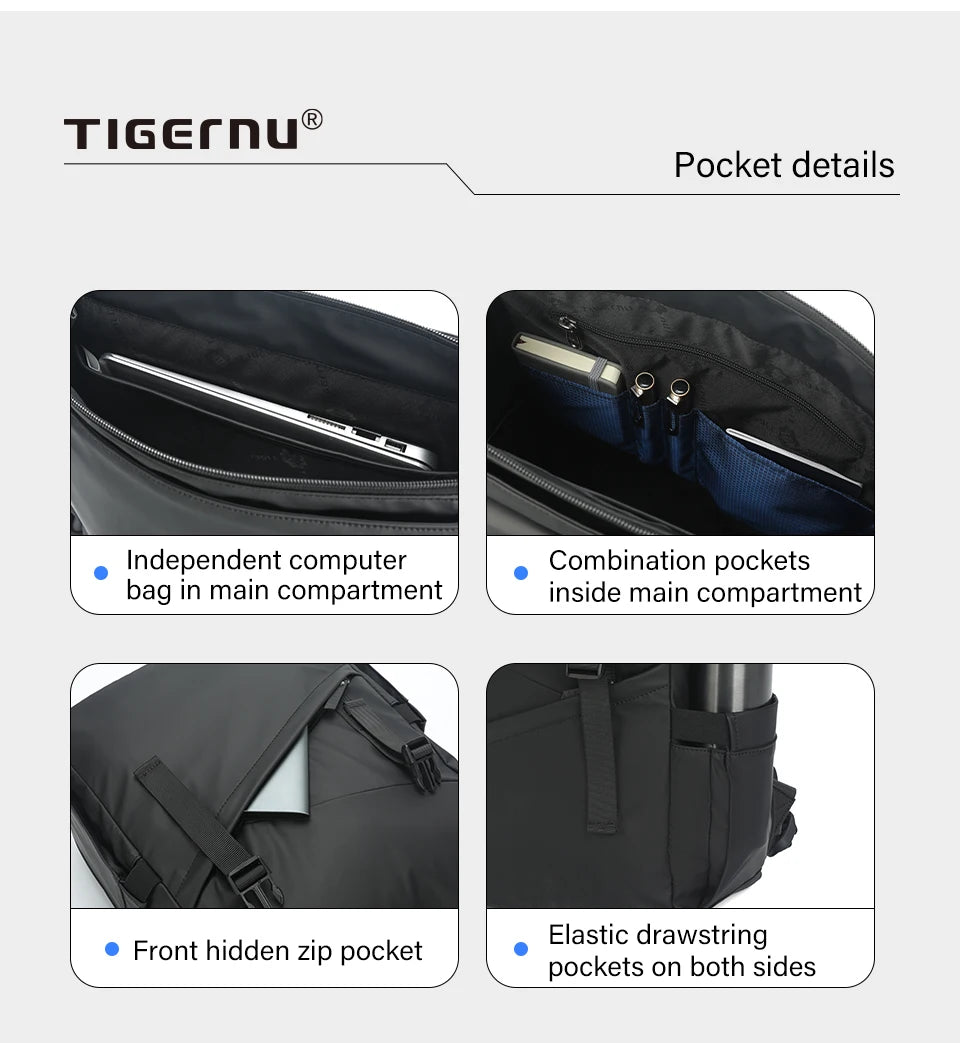 TIGERNU Lifetime Warranty Fashion Laptop Backpack – Waterproof Business and Travel Backpack