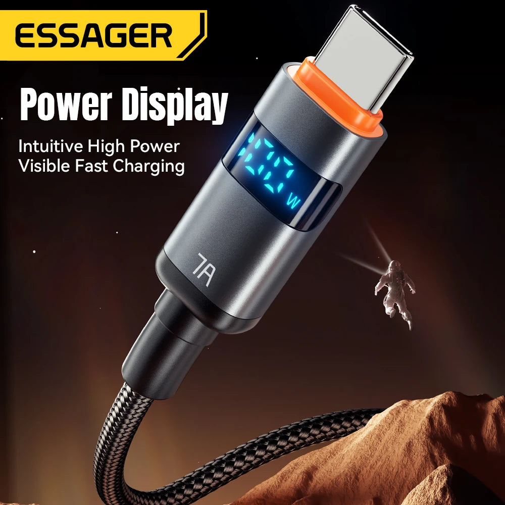 Essager 7A USB Type C Cable - 100W Fast Charging for Smartphones, Laptops, Tablets, Power Banks