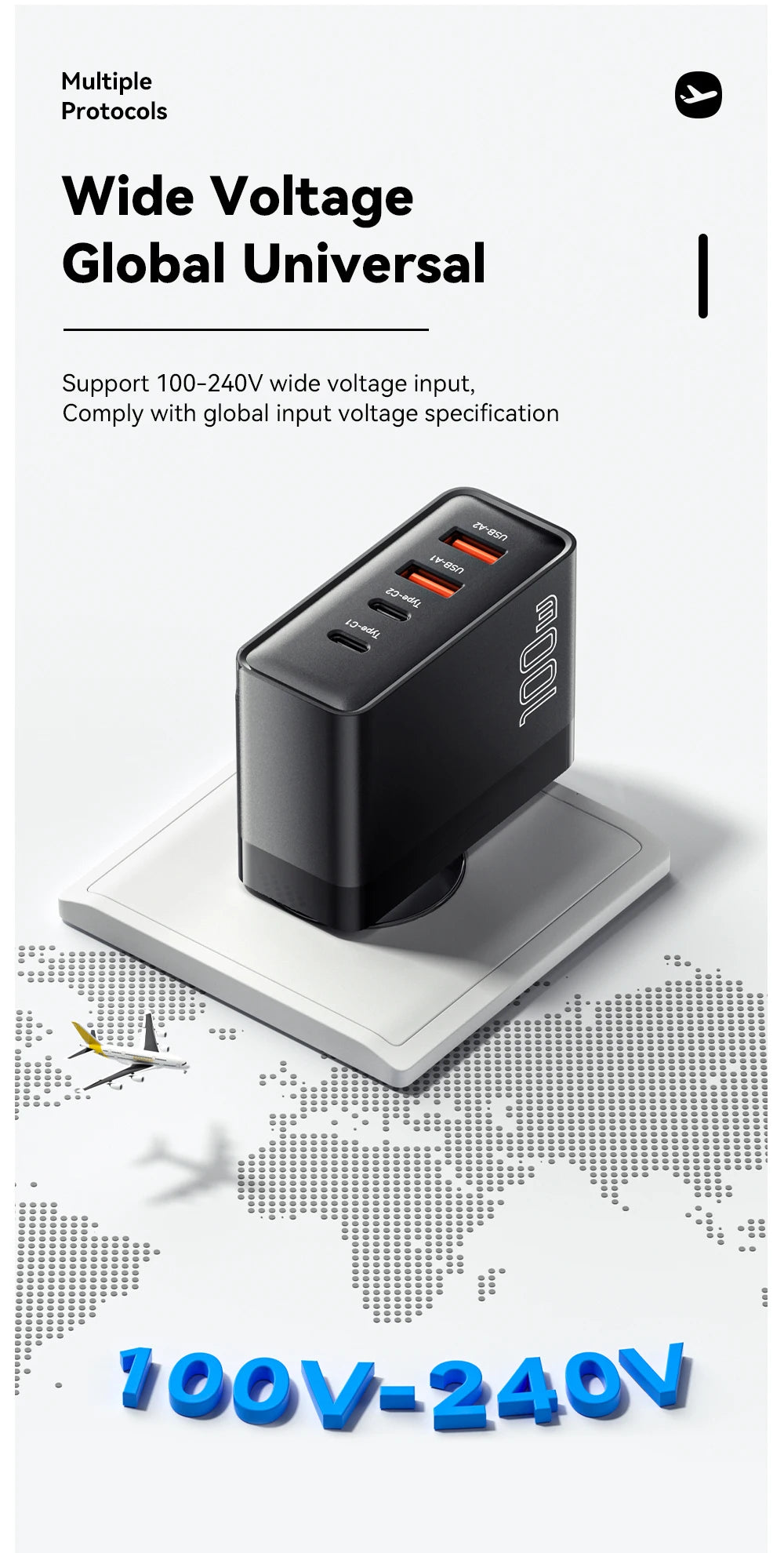 Essager 100W USB-C Charger: PD QC 4.0 & 3.0 Fast Charging for Laptops, Smartphones, Tablets