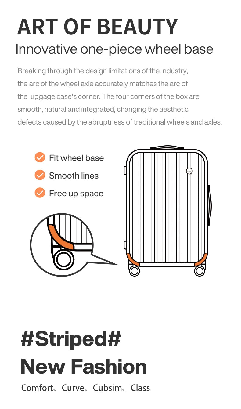 Mixi Striped Travel Luggage 20-26"