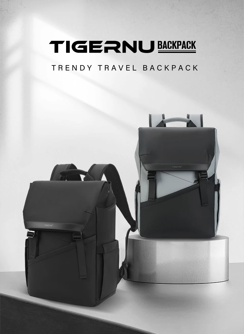 TIGERNU Lifetime Warranty Fashion Laptop Backpack – Waterproof Business and Travel Backpack