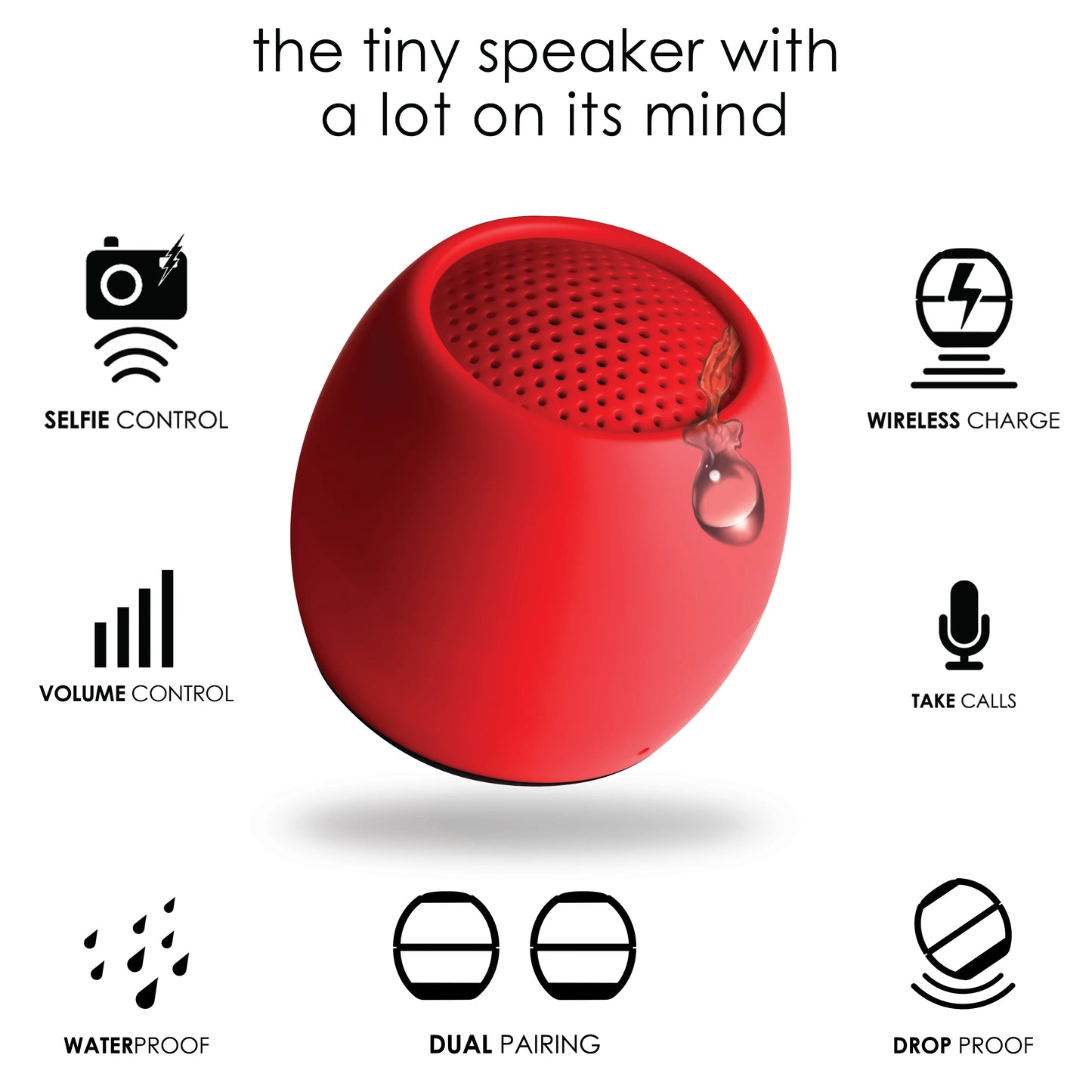 Boompods Portable Mini Bluetooth Speaker – TWS Music Stereo, Waterproof, Wireless, Outdoor