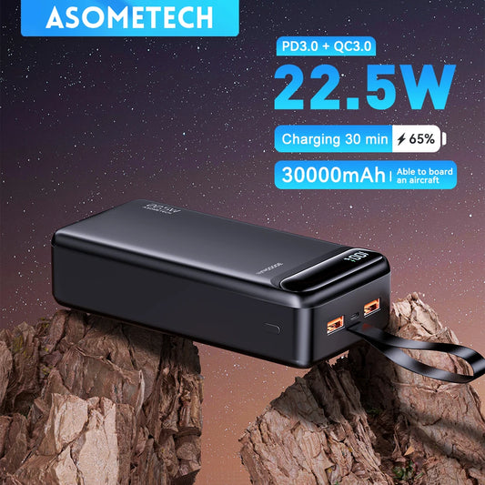 ASOMETECH Power Bank 20000mAh PD Type C Fast Charge Powerbank 10000mAh External Battery Portable Charger PoverBank for iPhone 12 11 Xiaomi