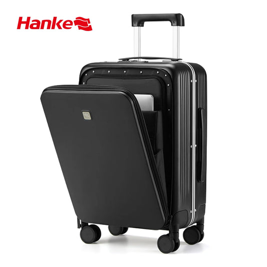 Hanke Business Travel Carry-On Luggage – PC Shell, Spinner Wheels, Cabin Trolley Case