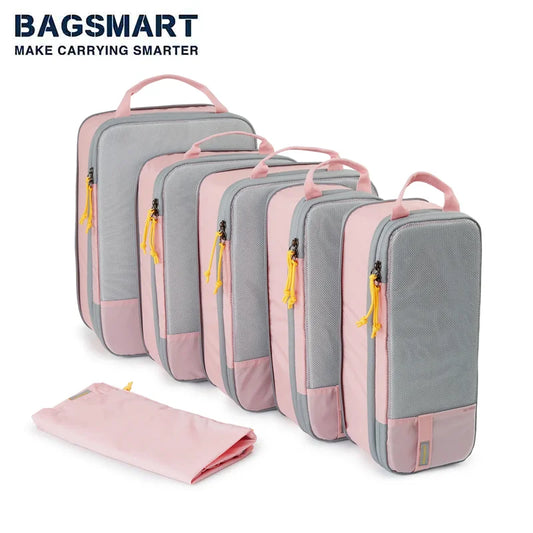 BAGSMART Packing Cubes for Suitcases - 6 Set Travel Organiser Bags