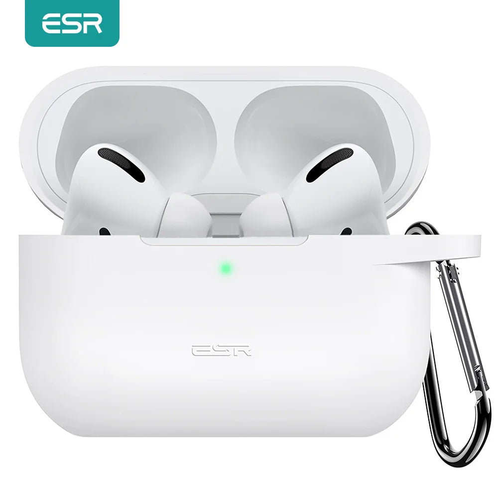 ESR Silicone Protective Case with Keychain for AirPods Pro 2 – Cover for 2019/2022/2023 Models, Earphone Accessories