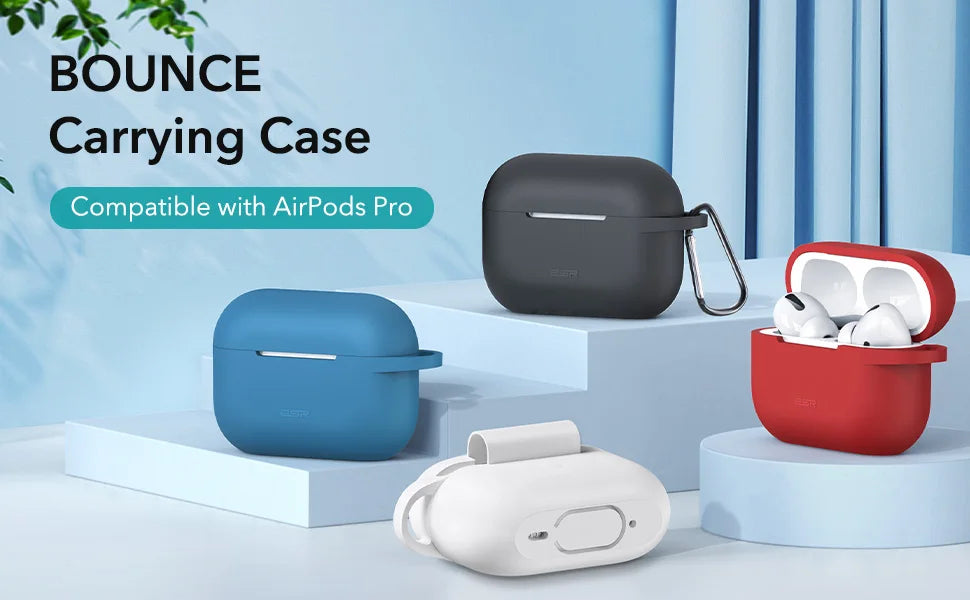 ESR Silicone Protective Case with Keychain for AirPods Pro 2 – Cover for 2019/2022/2023 Models, Earphone Accessories