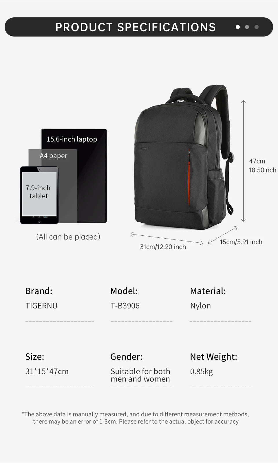 TIGERNU Lifetime Warranty RFID Anti-Theft Backpack