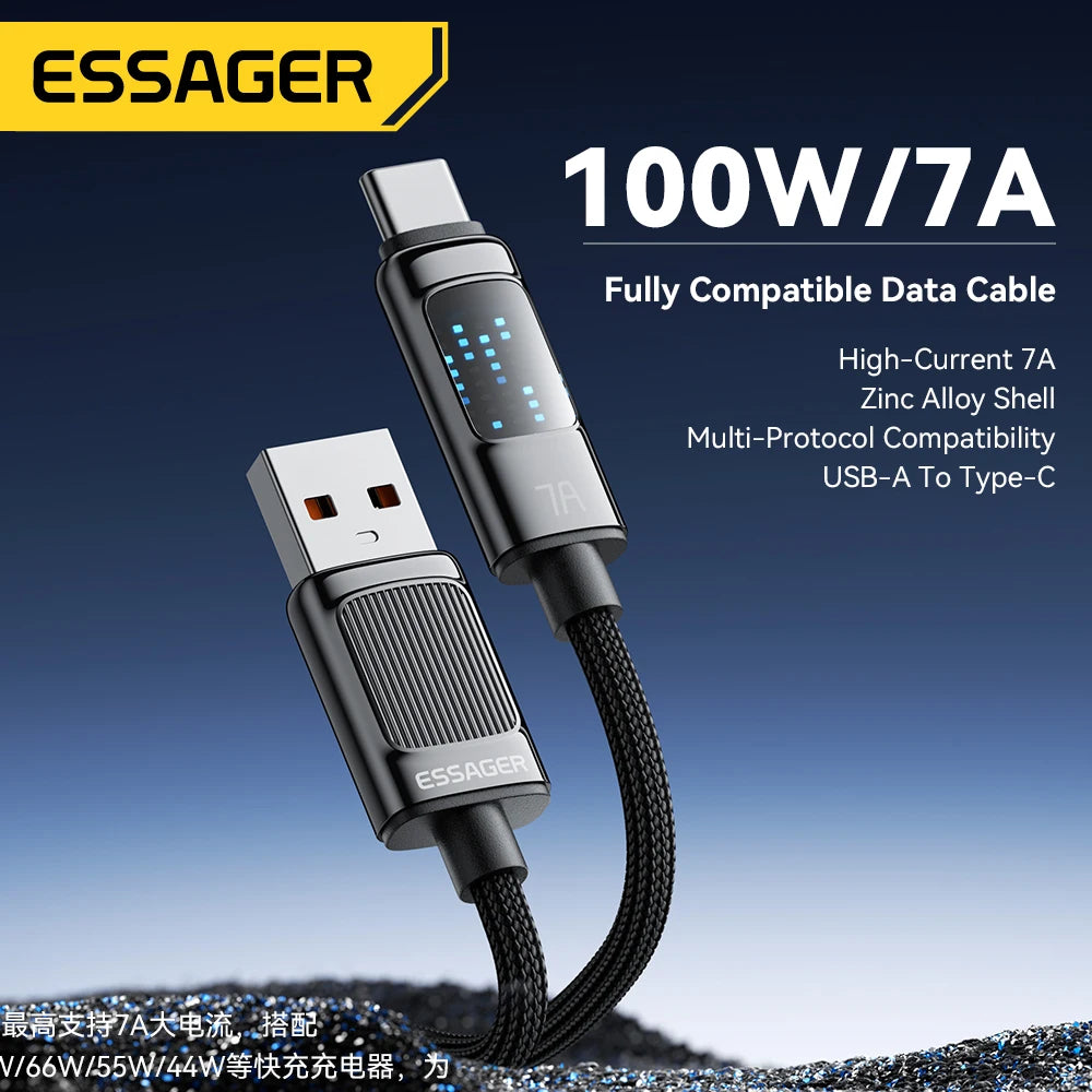 Essager 7A USB Type C Cable 100W/88W Fast Charging USB C