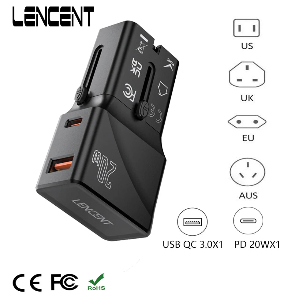 LENCENT International Travel Adapter