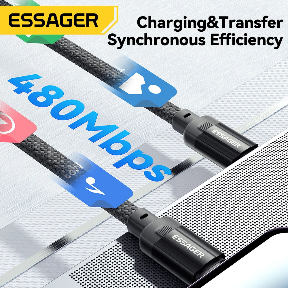 Essager Magnetic 240W USB-C to USB-C PD Fast Charging Cable for Smartphones, Tablets, Laptops, Power Banks  QC 4.0